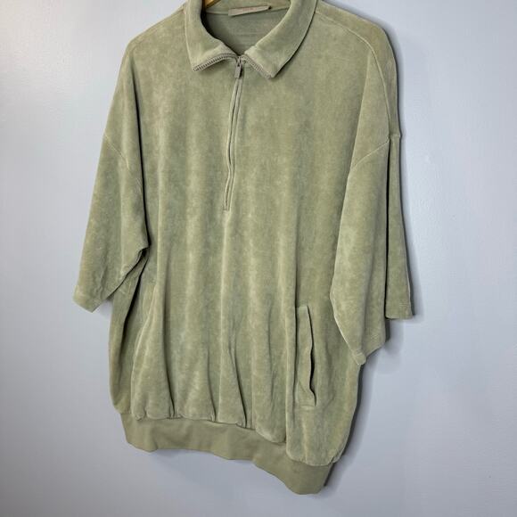 Fear Of God Essentials Velour Half Zip Pullover Short Sleeve Sweatshirt XL - Picture 10 of 15